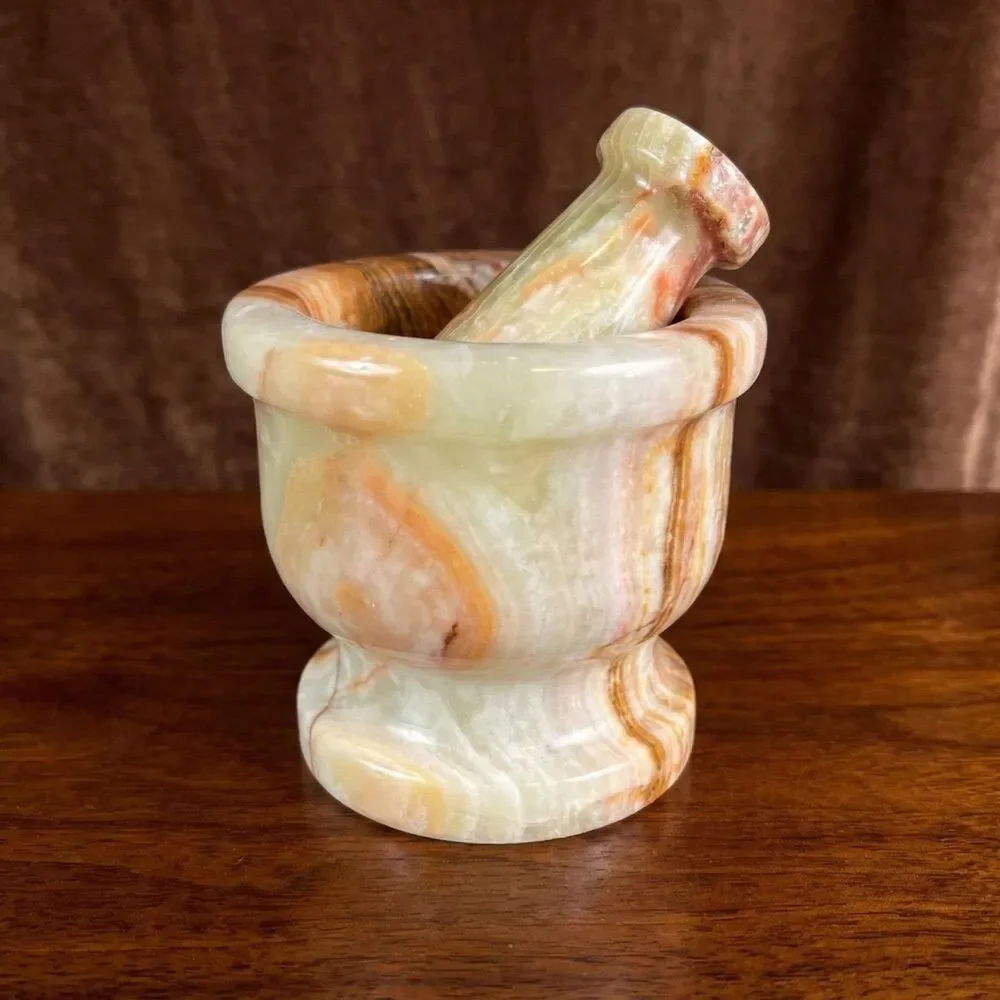 Green Onyx Mini Mortar and Pestle - 2.25